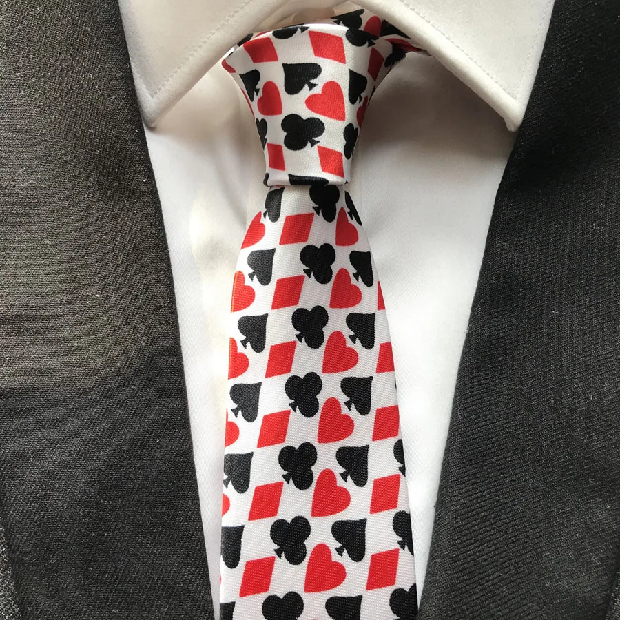 Модный тонкий галстук 5 см персональный для покера игральные карты шаблон