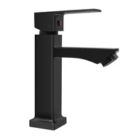matte black brushed chrome bathroom faucet zinc alloy basin faucet deck mounted sink single cold single handle tap