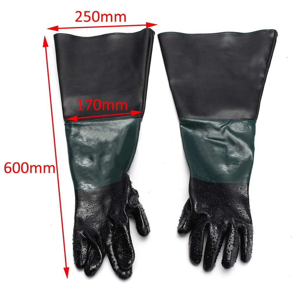 7&quot Diameter x 24&quot Long Heavy Duty Sandblasting Sandblaster Sand Bead Grit Blast Blaster Blasting Working Replacement Gloves |