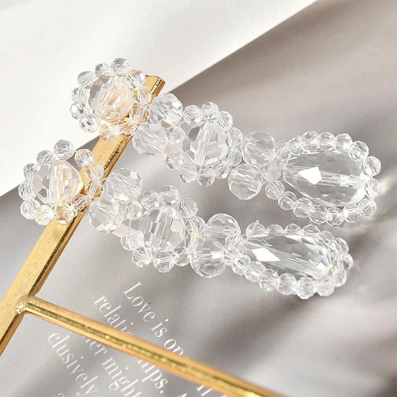 Инс холодный ветер хрустальные цветы прозрачные длинные серьги материал