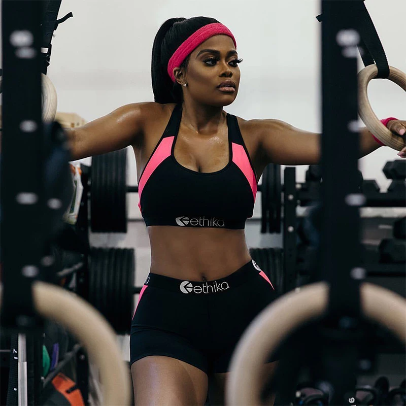 

ETHIKA 2021 Fashion Sexy Stretch Elastic Waist Summer Solid Sleeveless Short Pant 2PCs Set Gym Running Beach Ladies Women Sets