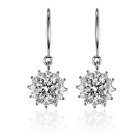 trendy women earrings silver 925 jewelry with zircon gemstone drop earrings ornaments for wedding party bridal gifts wholesale