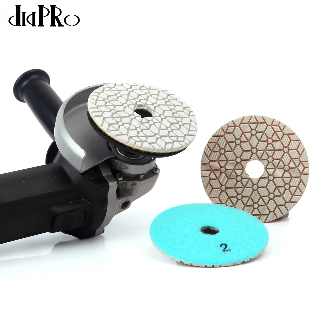 

Diapro 4" Flexible Diamond Polishing Pads Wet Dry Set for Granite Quartz Concrete Marble Stone Countertop Polishing