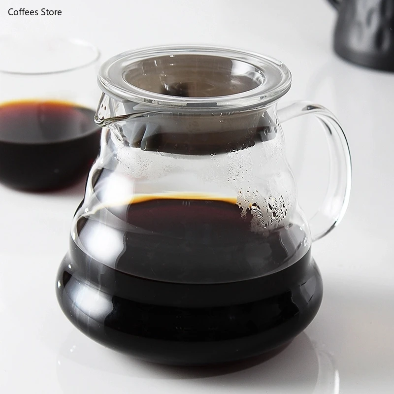 

Coffee Pot 350ml 600ml 800ml Glass Coffee Dripper Insulated handle To Keep Your Pour Over Coffee and Fresh Drip Kettle