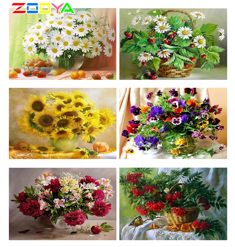 Полноформатная алмазная живопись маленькая Маргаритка вышивка 3D Стразы