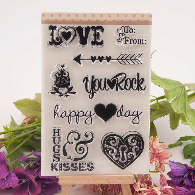 

DIY Silicone Clear Rubber Stamp Sheet Scrapbooking Album Craft Decor Drop Shipping T1360 Love
