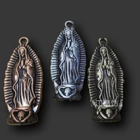 3pcs alloy drawing process retro catholic virgin mary pendant religious necklace accessories diy charms for jewelry cafts making