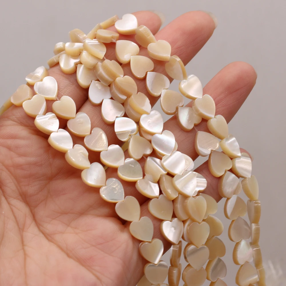 

Fashion Small Beads Natural Shell Yellow Heart-Shaped Strand Beads for Jewelry Making DIY Necklace Bracelet Accessories 8x8mm