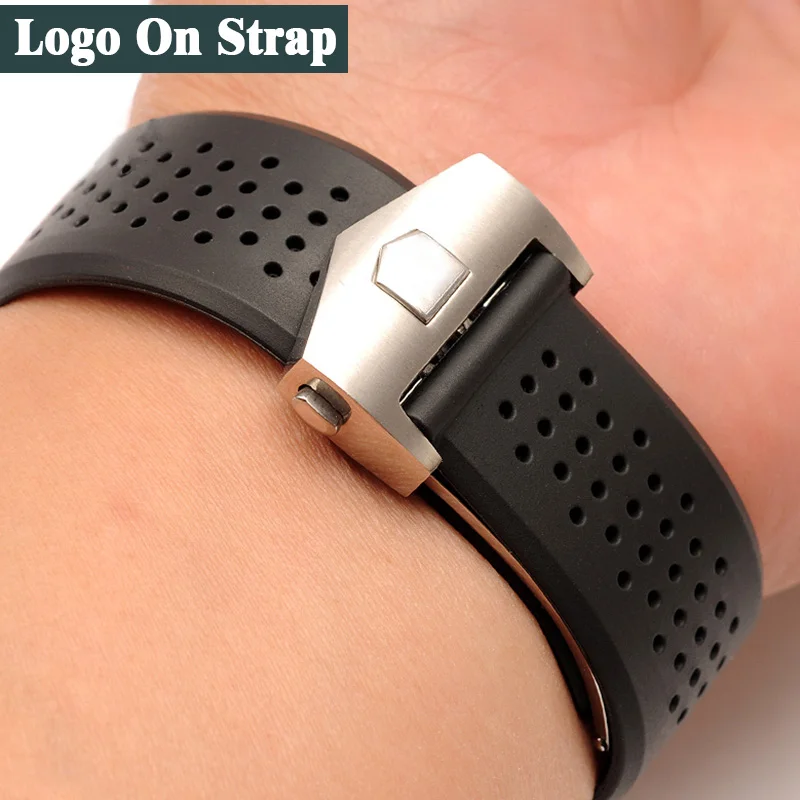 

Watch Bracelet For TAG HEUER GRAND CARRERA AQUARACER Soft Silicone Wristband Men Strap Watch Accessories Rubber Watch Band Chain