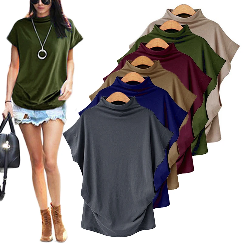 Женская однотонная водолазка с рукавом летучая мышь | одежда