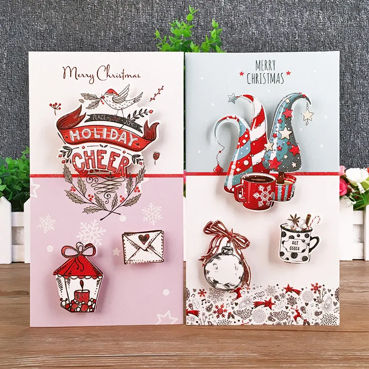 Оптовая продажа 8 шт. бумажная Рождественская креативная Европейская Складная