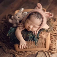 newborn photography props basket square weave wooden box furniture infant photo shooting fotografia posing accessories