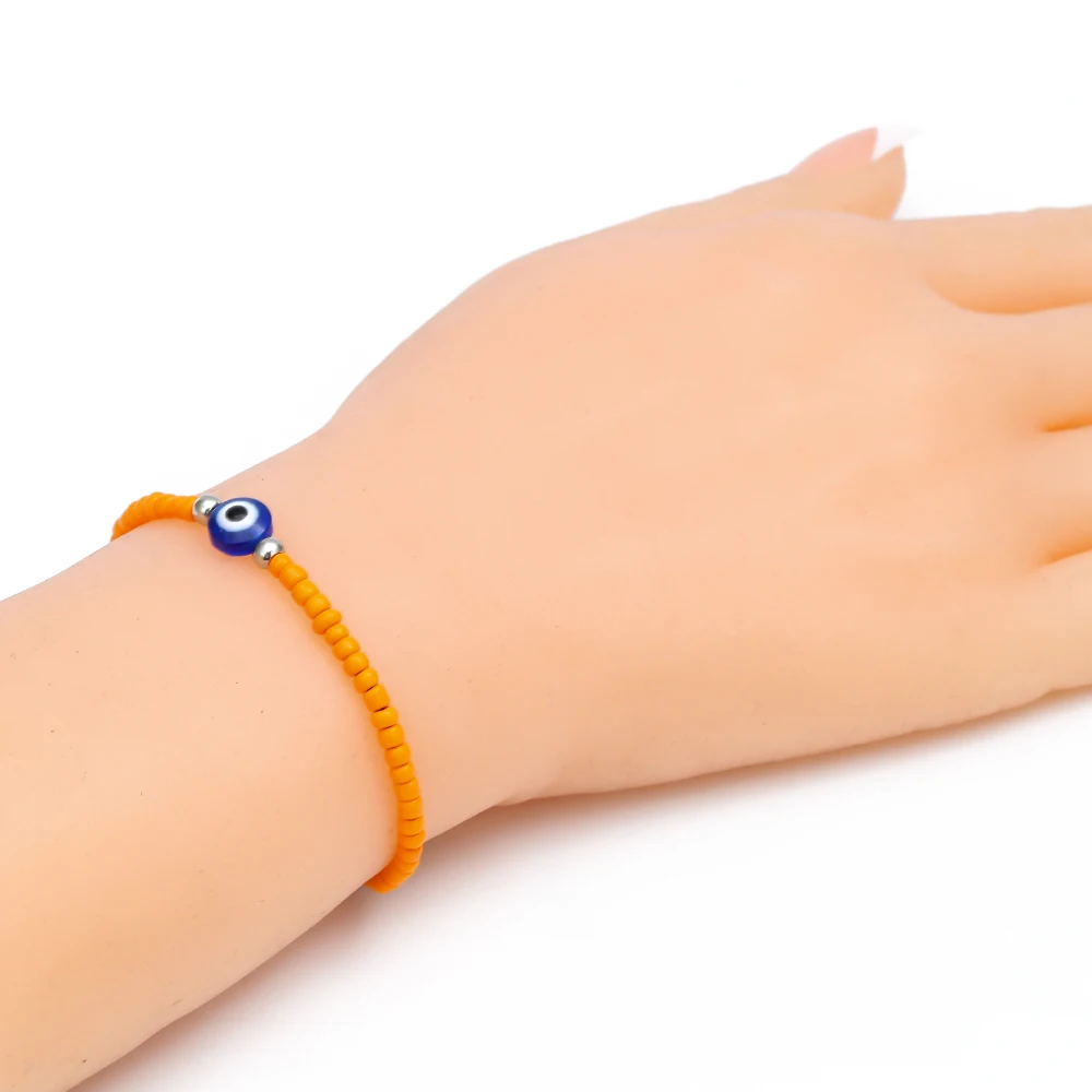 Lucky Eye Miyuki Bead синий браслет evil Eye Плетеный Браслет-цепочка Strand браслет регулируемые ювелирные изделия для женщин и мужчин EY6483