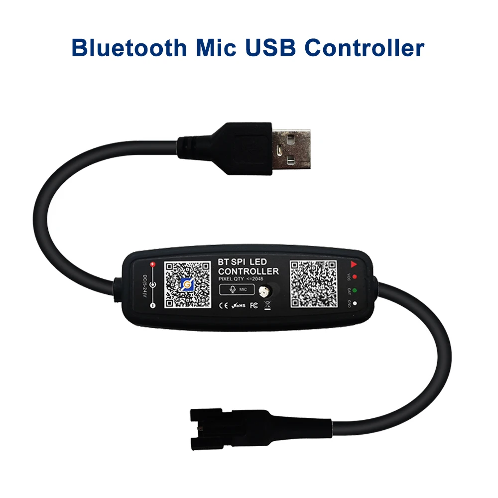 Magic Home Bluetooth LED Pixels Controller With 28Keys Remote DC/USB Music For WS2812 SK6812 WS2811 Strip DC5-24V | Освещение