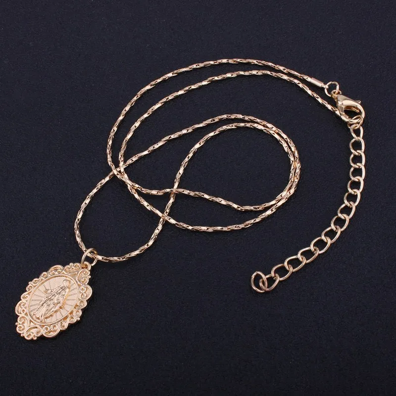 2 шт./компл. подарок Девы Марии католицизма религиозная молитва двухслойный кулон