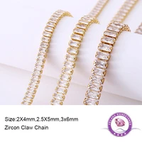 feilang aaaaa 100cmpcs rectangle crystal zircon claw chain crystal clear rhinestones luxury for diy jewelry clothing