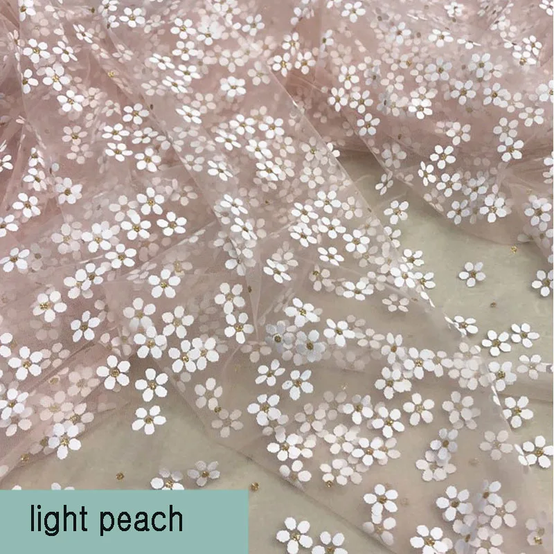 Блестящая Тюлевая ткань с принтом цветка сливы 1 ярд для девочек платье принцессы