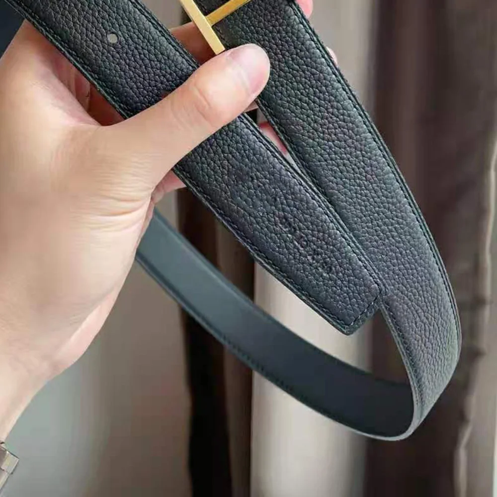 

Top Imported Leather Luxury Brand For Men Waist Belts H 32mm 1:1 Copy Belt For Jeans Fashion Designer Waistband Original Box