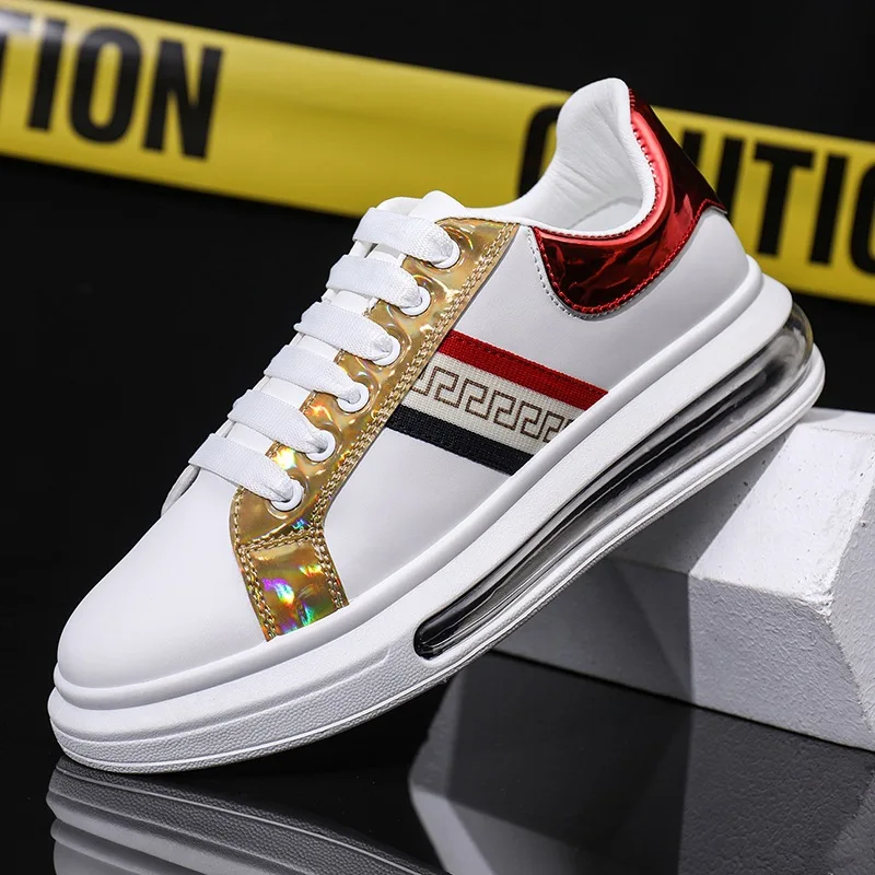

Men Luxury Designer White Sneakers Mens Platform Casual Shoes Embroidered White Sneakers New Products Men Running Shoes