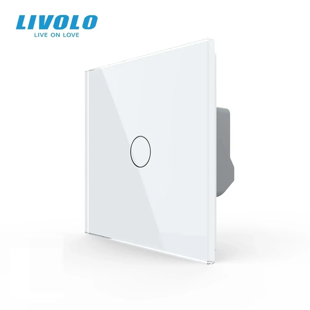 

2021 Livolo Luxury White Crystal Glass ,Wall Switch, Touch Switch, Normal 1 Gang 1 Way Switch, VL-C701-11/12/13/15