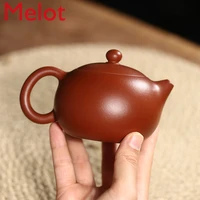 yixing purple clay pot full handmade red robe cinnabar sand xi shi pot famous authentic teapot set tea set