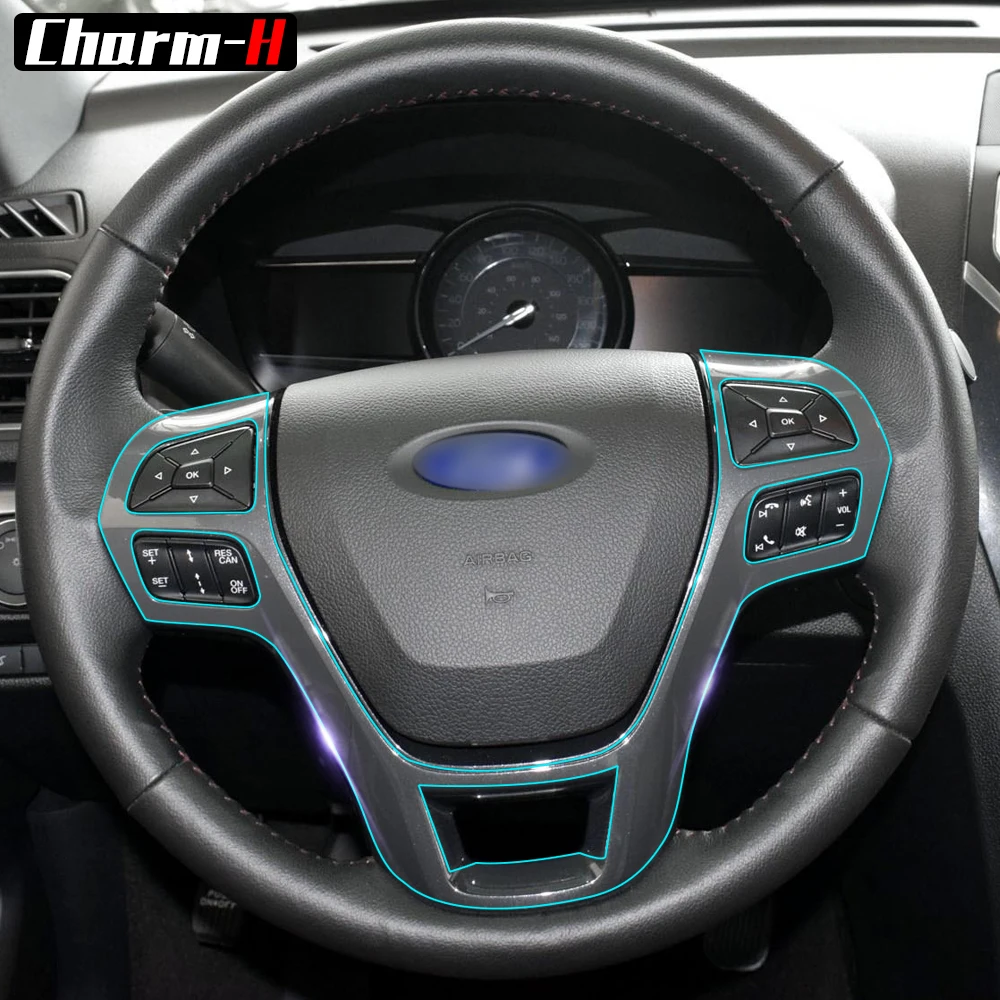 Car Styling Invisible Center Console Steering Wheel Gear Shift Transparent Protective Film for Ford Explorer 2017 Accessories | Автомобили