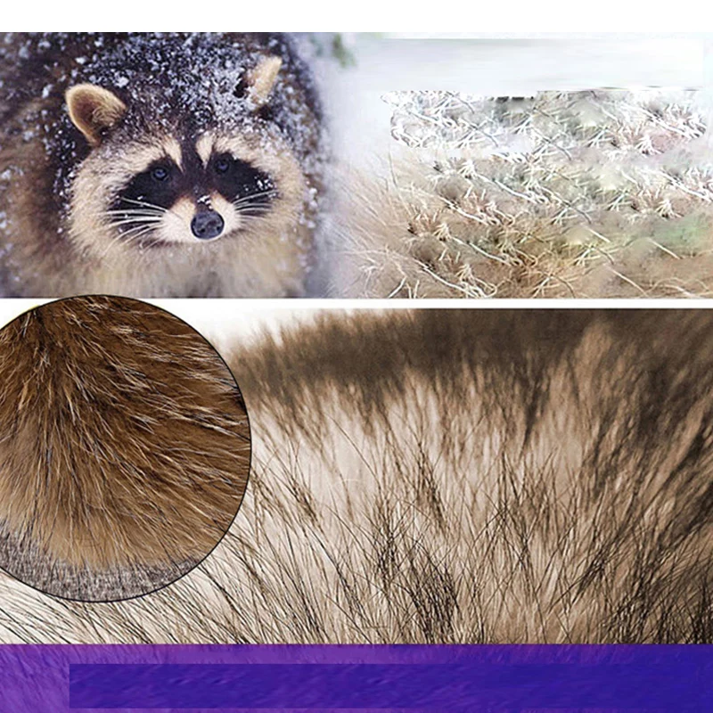 Real Fur Collar For Parkas Coats luxury Warm Natural Raccoon Scarf Women Large Fur Scarves Male Down jacket fur hat 75 70cm
