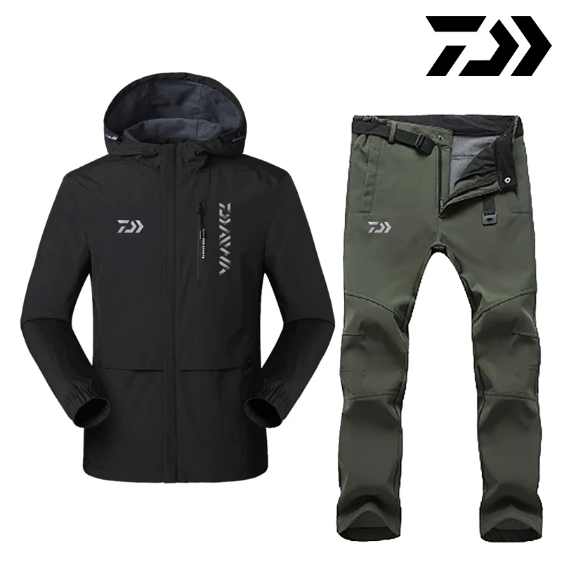 

2020 Daiwa Dawa Fishing Clothing Sets Men Pants Breathable Keep Warm Winter Fishing Jackets Outdoor Sportswear Fishing Clothes