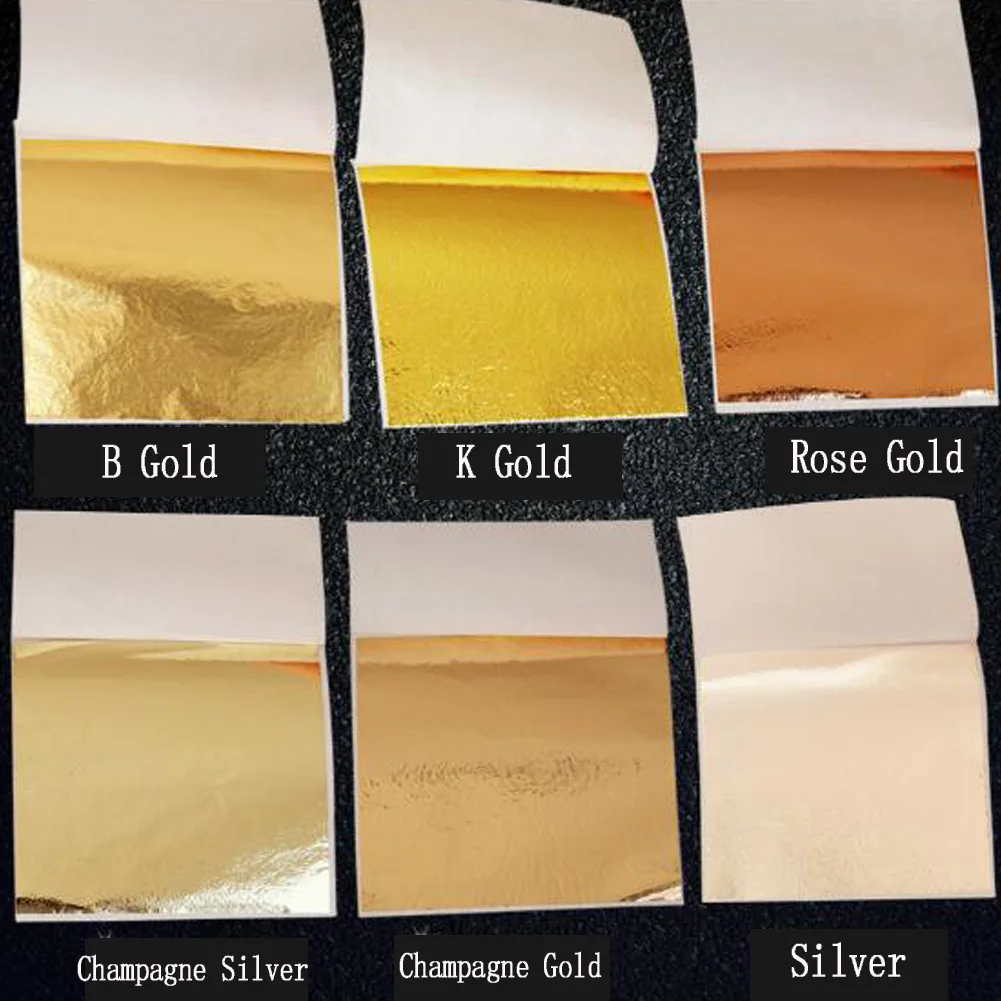 

50Pcs 9x9cm Art Craft Paper Imitation Gold Sliver Copper Foil Paper Leaves Sheets Foil Papers for Gilding DIY Craft Decoration