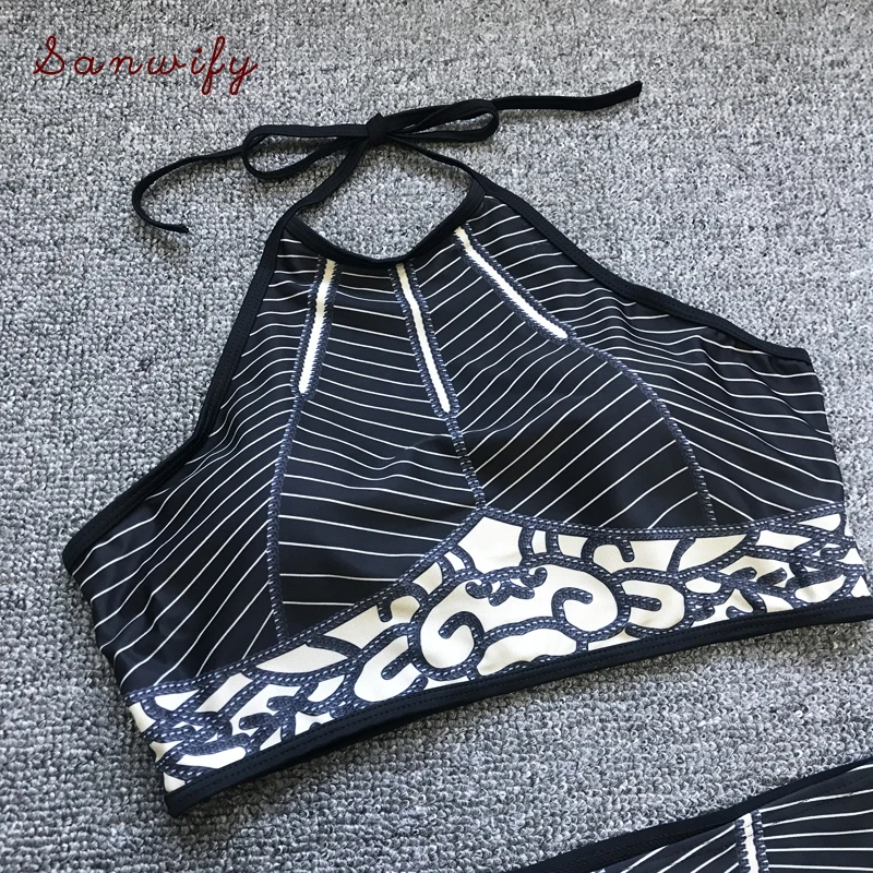 

Sexy High Waist Bikini Swimsuit Women Swimwear Halter Bikini Set Push Up Bathing Suit Beach Wear