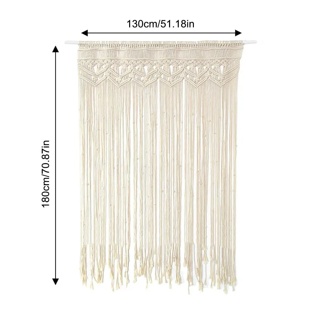 

130X180CM DOOR TASSEL CURTAIN WALL HANGING MACRAME HANDWOVEN BOHEMIAN CURTAINS TAPESTRY FOR WEDDING LIVING ROOM DECORATION