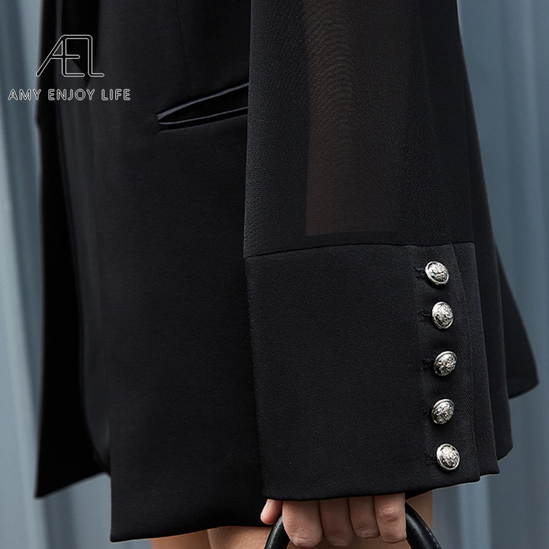 AEL пэчворк шифоновый пиджак женское платье летняя мода имитация двух частей