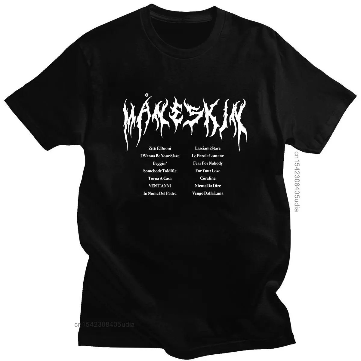 Maneskin T- Shirt Harajuku New Arrivalss Mens Tshirts Unisex Hip Hop Cosplay Tshirt Anime Tee Tops Casual Daily Wears