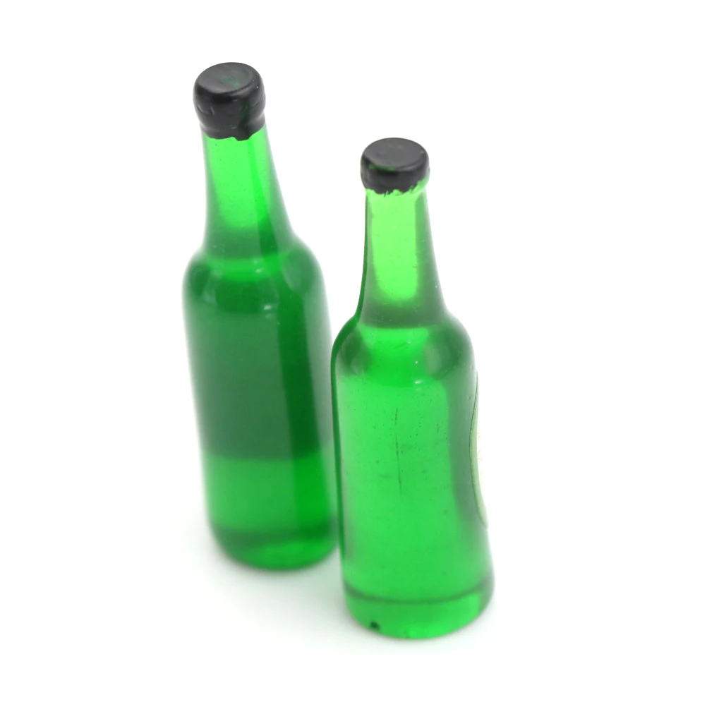 1:12 Scale 2 шт./лот бутылка для пива вина напитков кукольный домик Миниатюрная