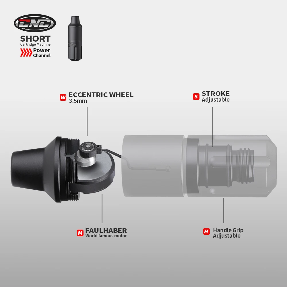 Новейшая короткая тату-ручка ротационная тату-машинка с ЧПУ разъемом RCA по