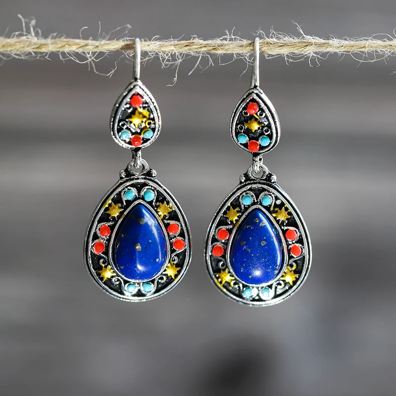Модные Винтажные богемные этнические разноцветные Висячие серьги для женщин