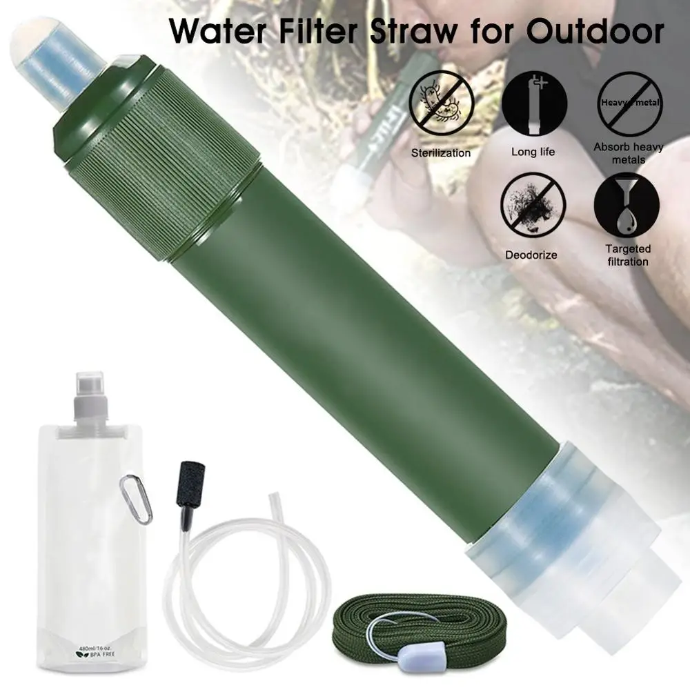

Outdoor Water Filter Straw Emergency Water Purifier Portable Purifier Survival for Camping Hiking water filter