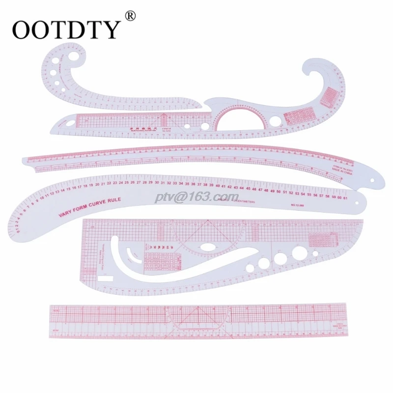 

6Pcs/Set Sew French Curve Metric Ruler Measure Tool for Sewing Dressmaking Craft 2018