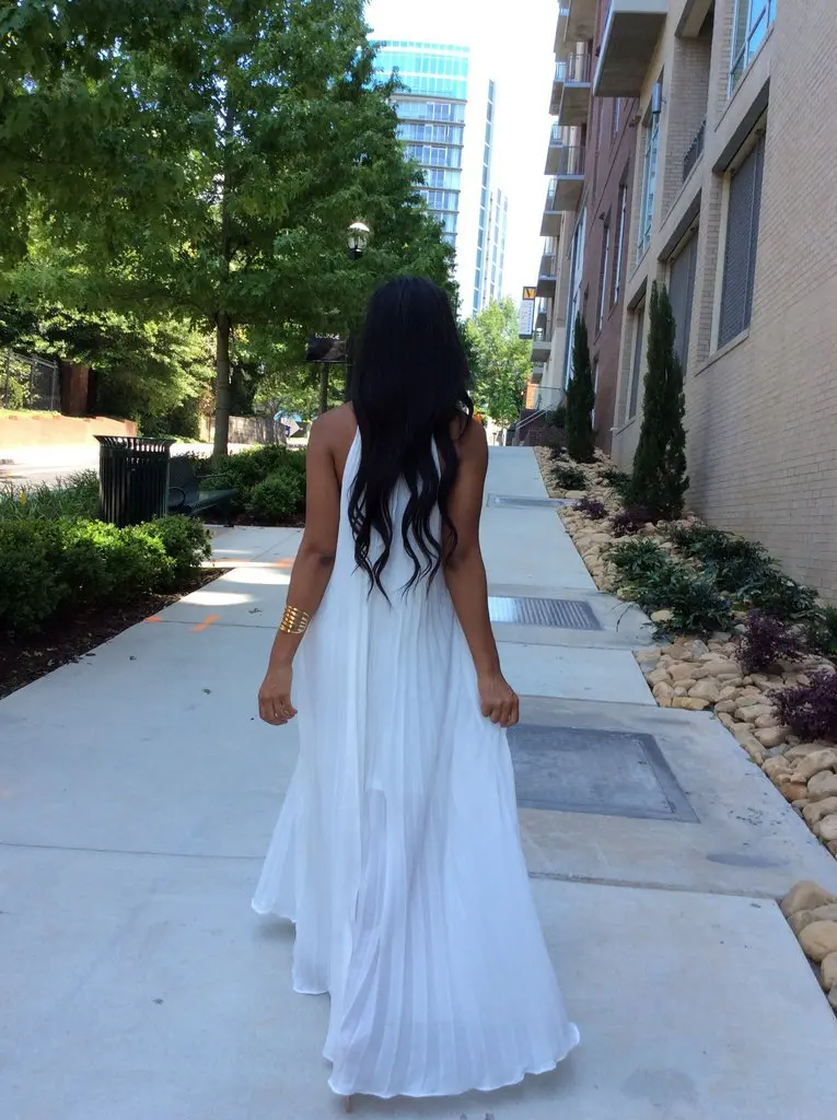 Женское плиссированное платье без рукавов с вырезом лодочкой и гармошкой