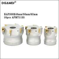 1 set of bap300r40 4t 50 5t 63 22 6t indexable face milling shank 10pcs apmt1135 insert used for machine tool spindle milling