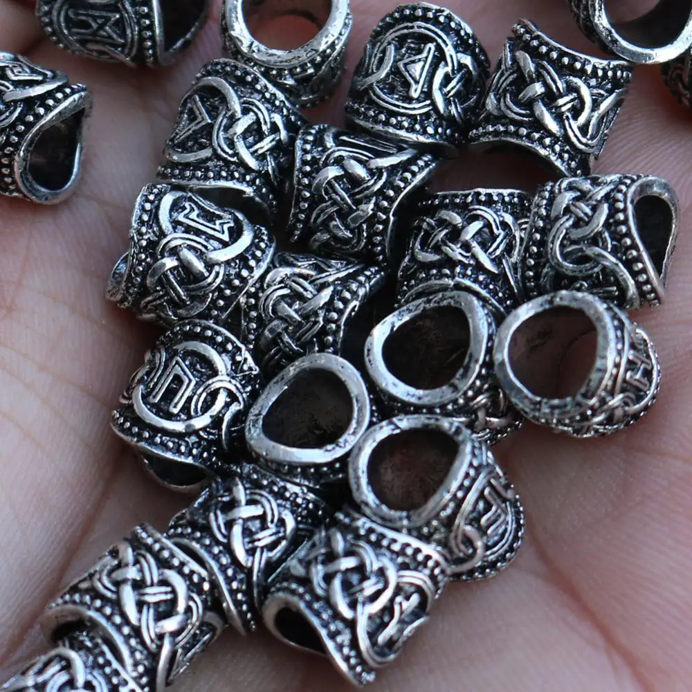 24 шт. руны викингов подвески для волос коса борода дредлок бусинки изготовления