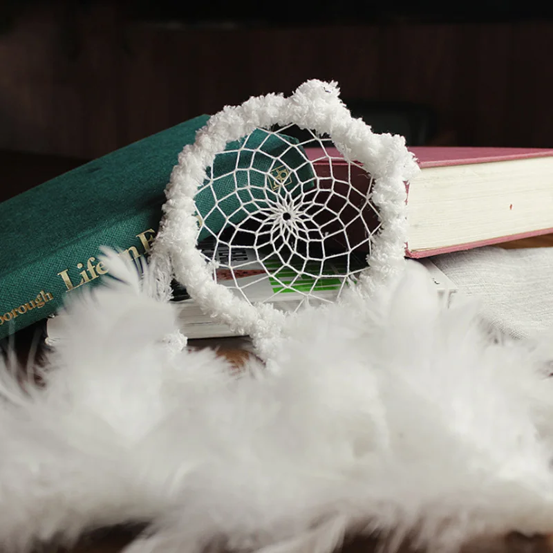 Ловец снов белый плюш подвеска автомобиль кулон одноклассник подарок свадьба XR041