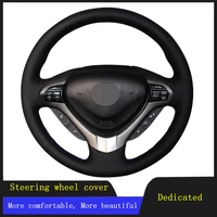 car accessories steering wheel cover black hand stitched non slip and breathable genuine leather for honda spirior oid accord
