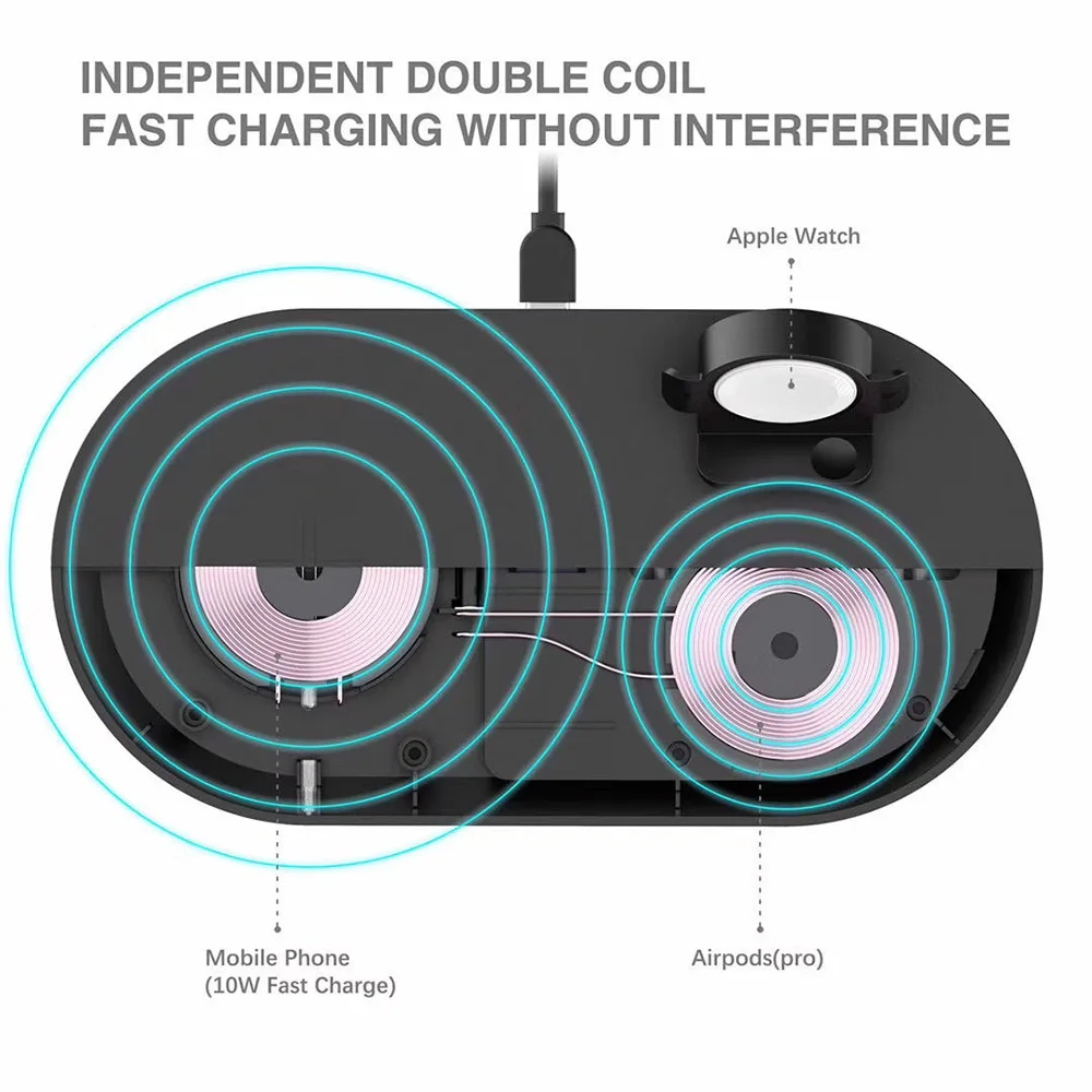 Беспроводное зарядное устройство KEBIDU для iPhone 11Pro XR XS MAX быстрая Беспроводная