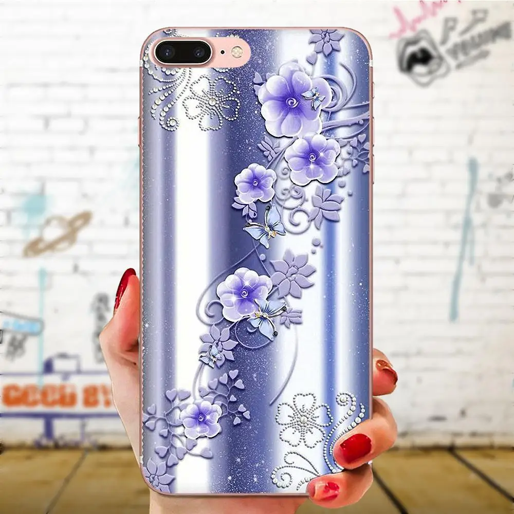 as picture Для Xiaomi Redmi Mi 4 7A 9T K20 CC9 CC9e Note 7 9 Y3 SE рro рrime Go Play ТПУ коробка звонка цветок с кристаллами стразами - Цвет: as picture