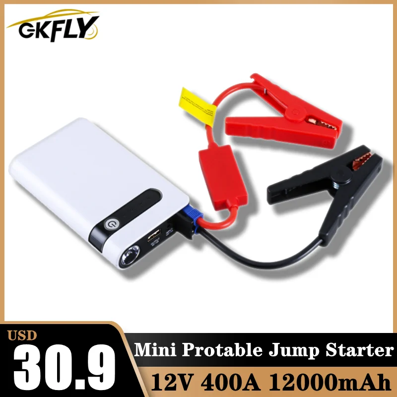 

GKFLY High Power 12000mAh Starting Device Portable 12V 400A Car Jump Starter Power Bank Car Starter For Car Battery Booster CE