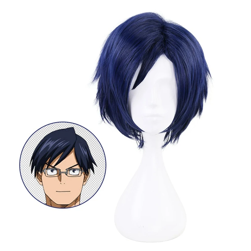 Парик My Hero Academia Iida Tenya Boku без коротких синих париков термостойкий карнавальный