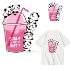 Термоклейкие наклейки, клейкие нашивки, термоклейкие нашивки, термоклейкие нашивки с изображением панды из мультфильма для одежды, термоклейкие нашивки из винила