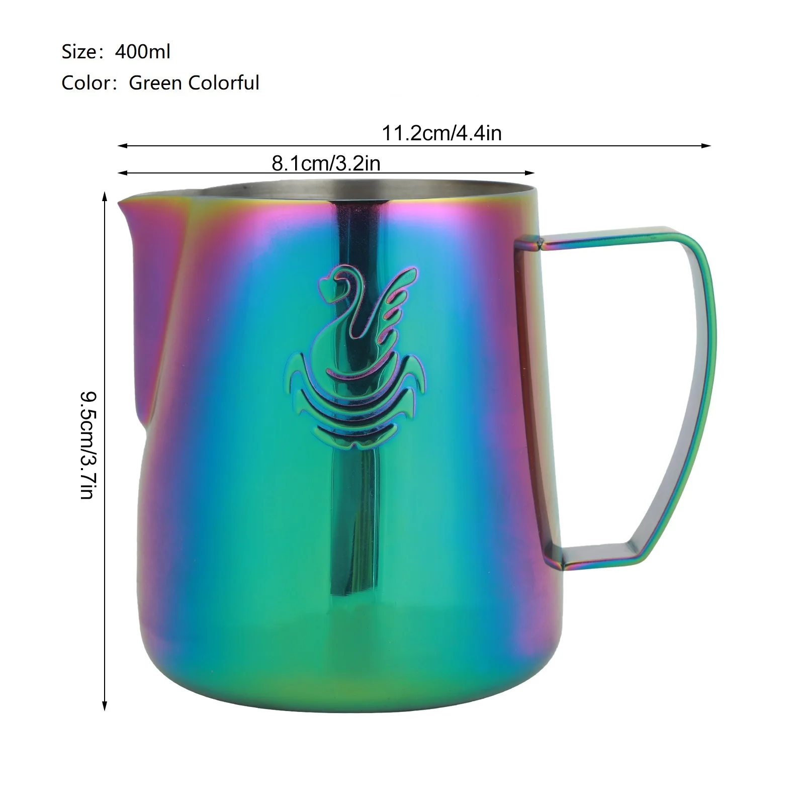 

400ml Stainless Steel Milk Frothing Cup Coffee Pitcher Cream Maker Barista Craft Espresso Latte Art Jug for Home Office Shop