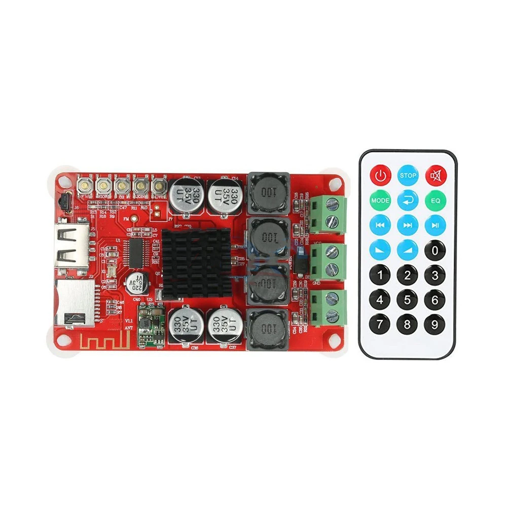 TPA3116 50 Вт + Bluetooth-ресивер плата цифрового усилителя звука TF-карта U-диск плеер